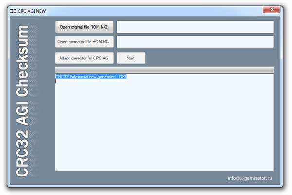 Calculate a CRC-32 AGI checksum